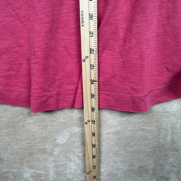 Lauren Ralph Lauren Pink Mixed Media Slub Knit Top XL Short Sleeve Split Neck - Picture 8 of 8